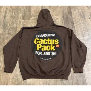 Cactus Jack Travis Scott x McDonalds Brown Cj Smile Hoodie Men’s Size Large